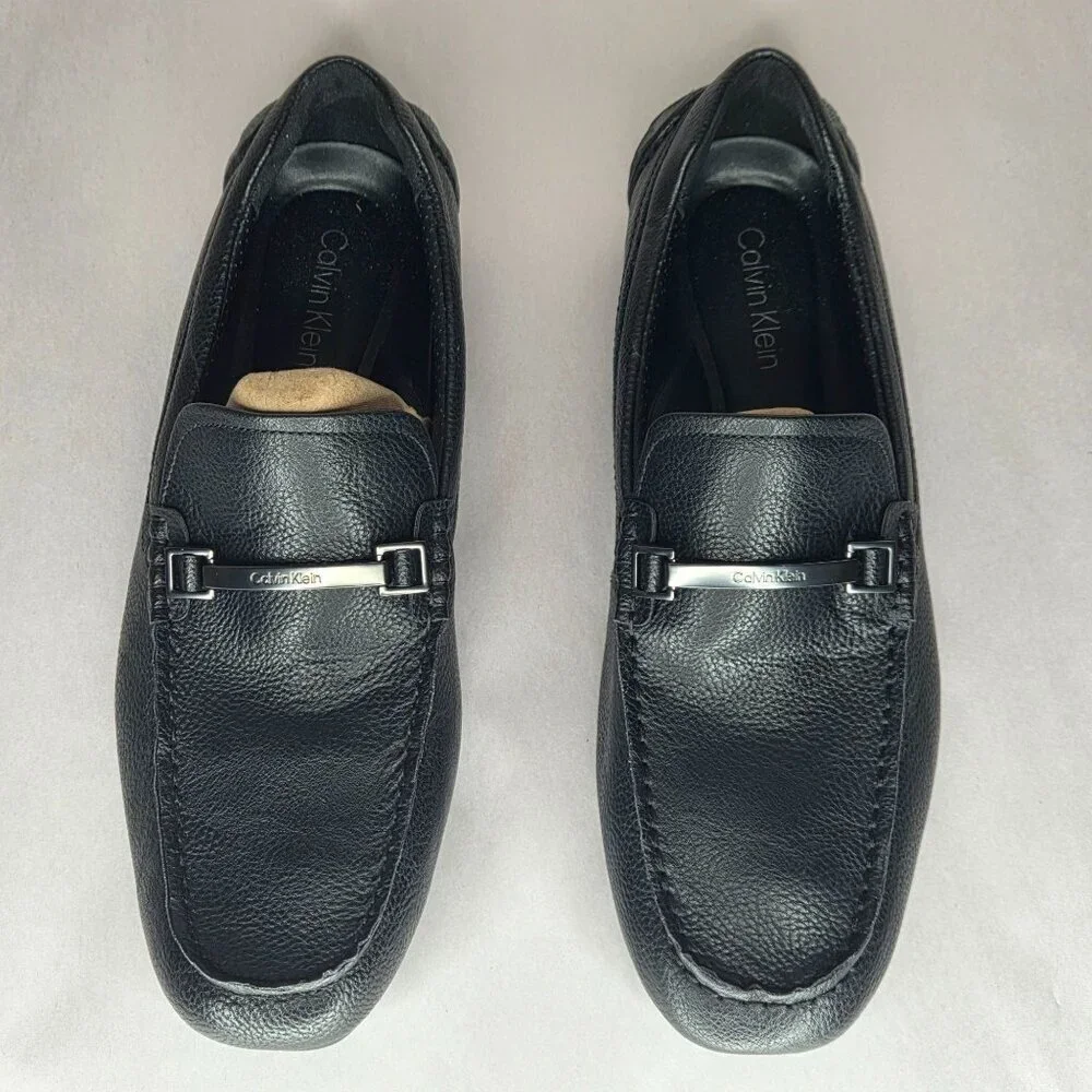 Calvin Klein Men's Otilis Casual Slip-On Black Logo Loafers